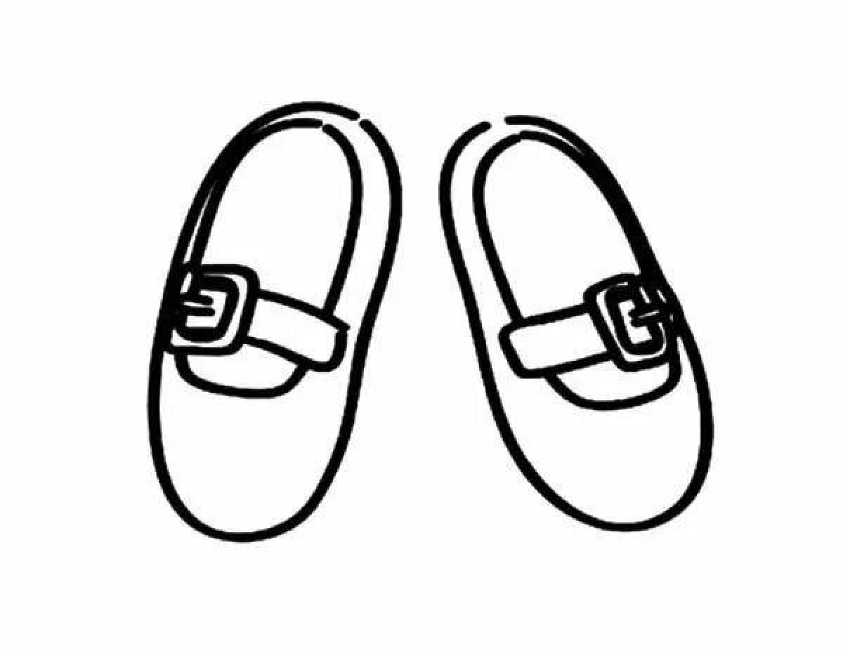 Coloring page attractive slippers