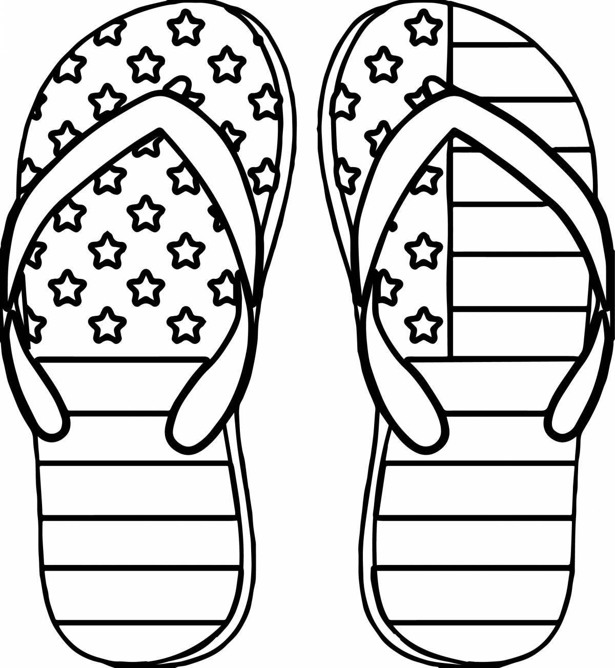 Coloring page unusual slippers