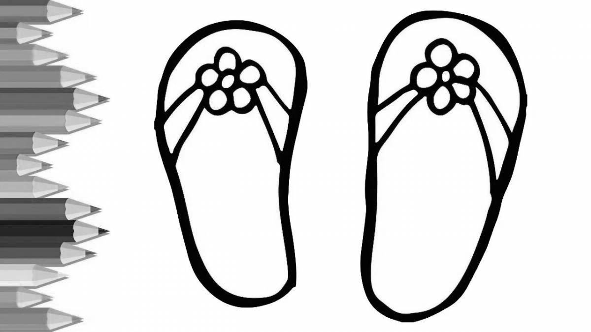 Glamorous slippers coloring page