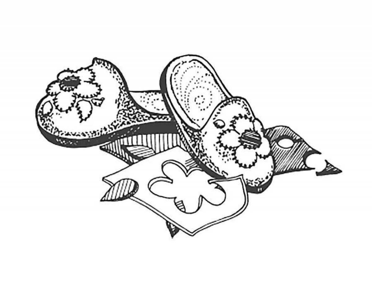 Coloring page elegant slippers
