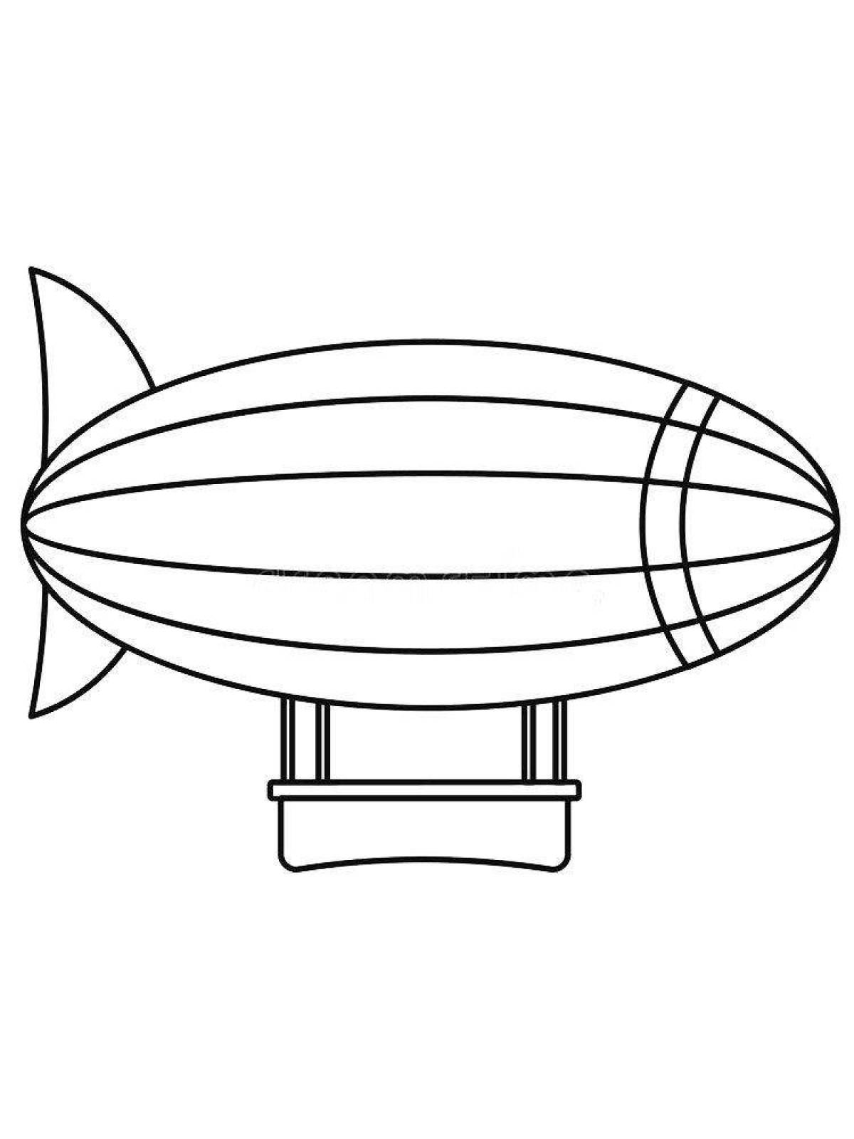 Awesome airship coloring page