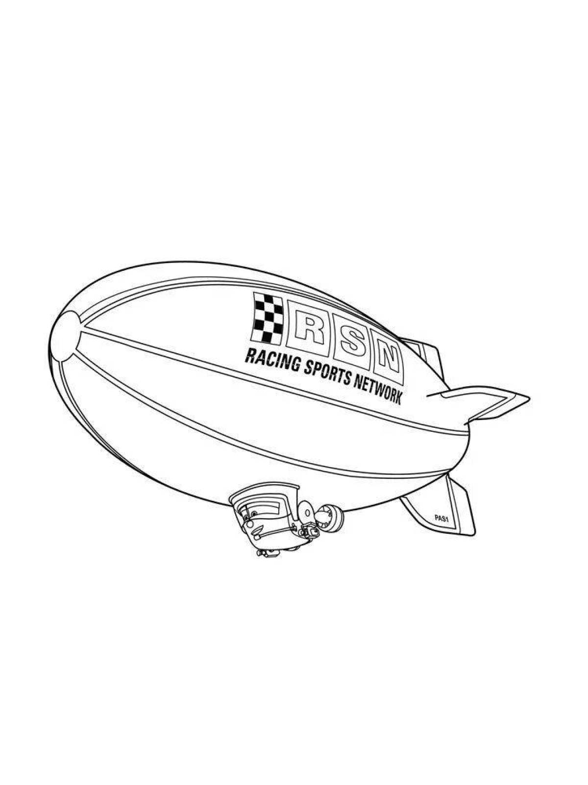 Rampant airship coloring page