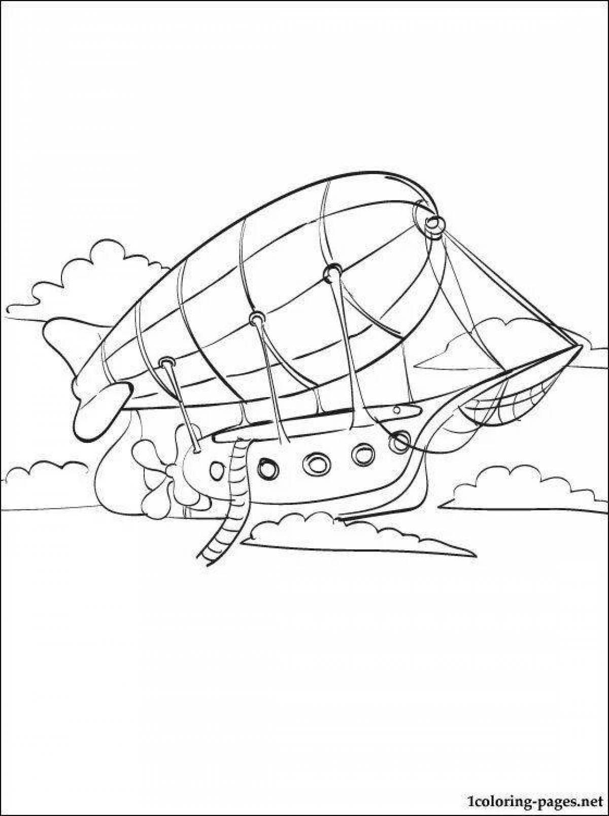 Royal airship coloring page