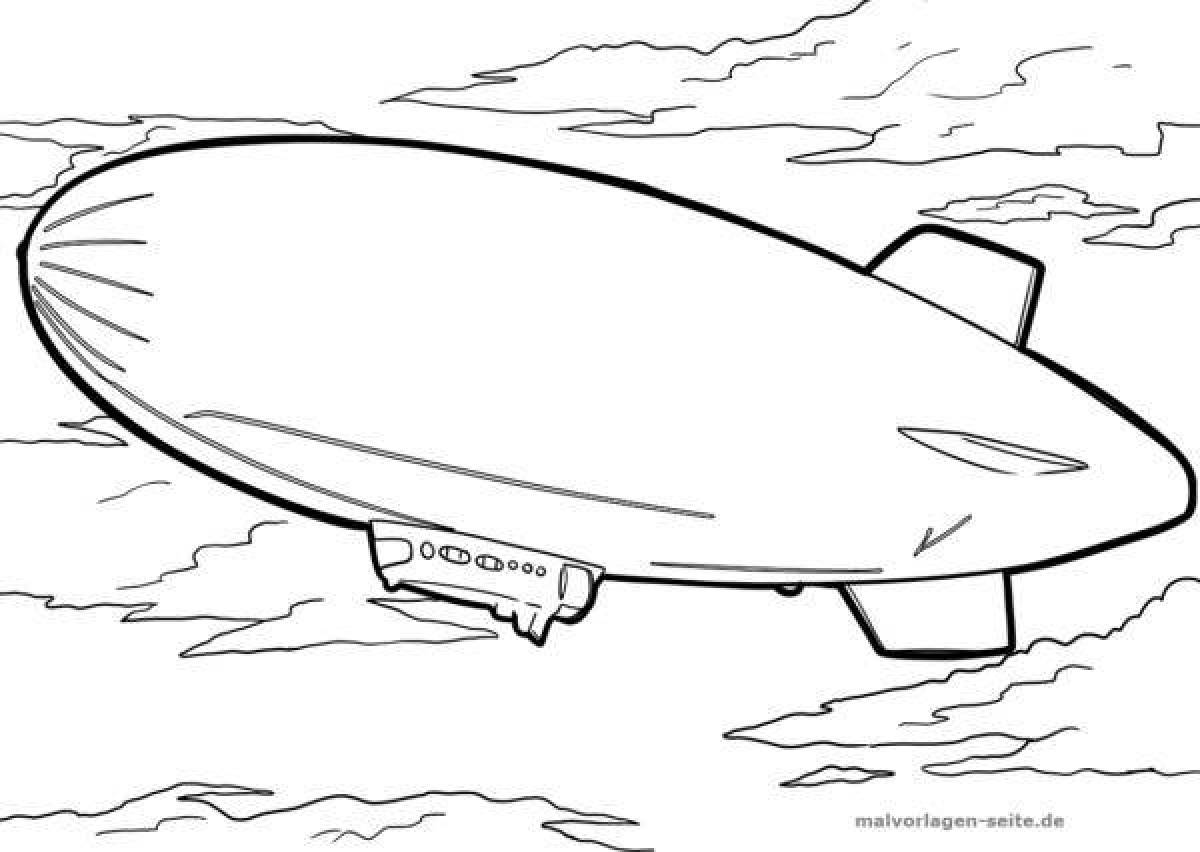 Bright airship coloring page