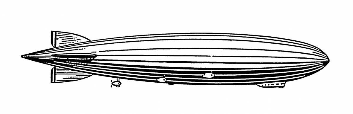 Decorated airship coloring page