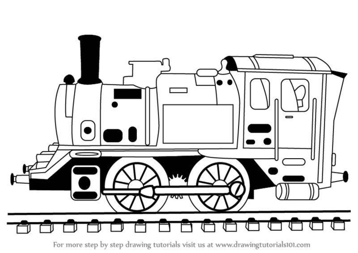 Fat electric locomotive coloring page