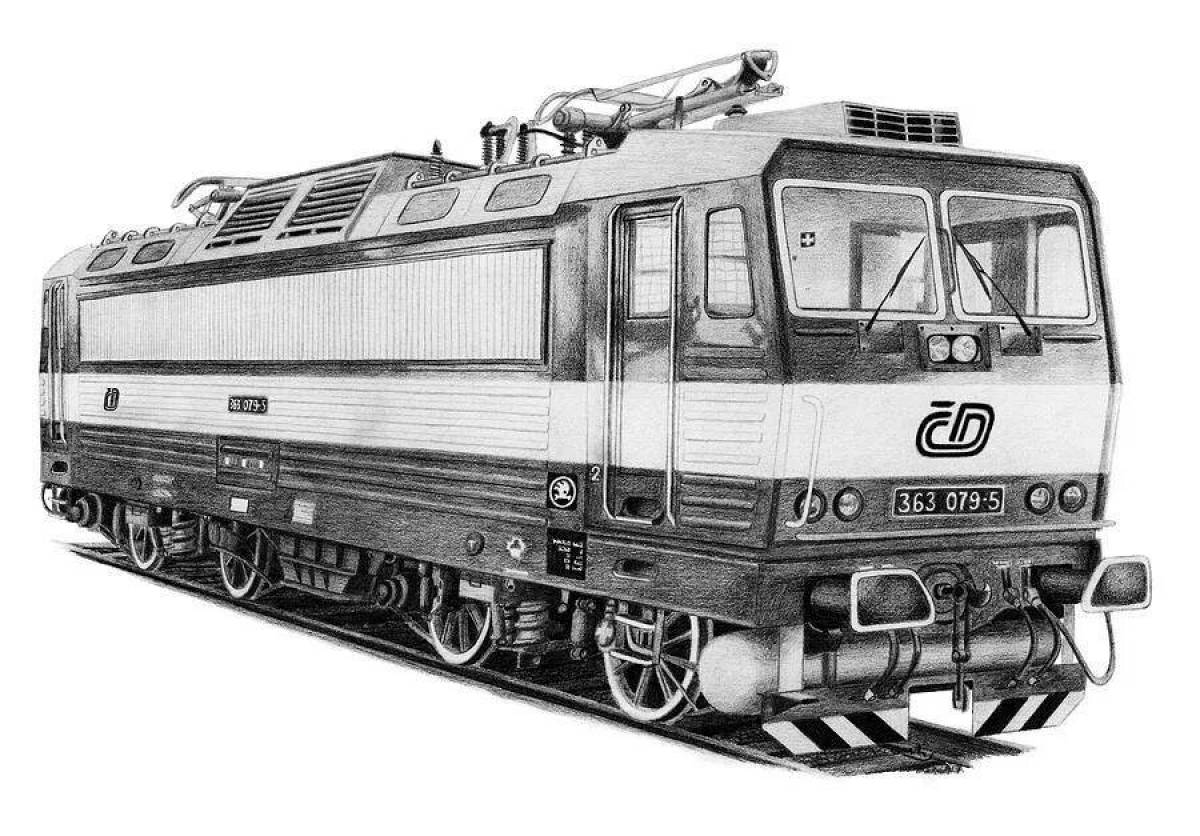 Shiny Electric Locomotive Coloring Page