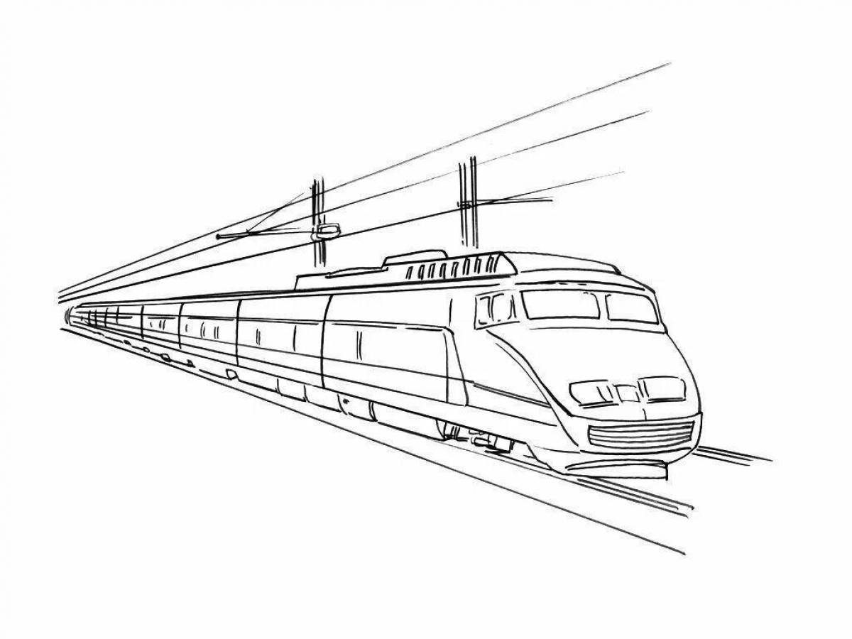 Glowing electric locomotive coloring page