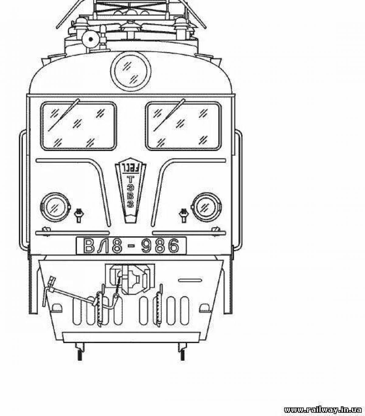 Luxury electric locomotive coloring page
