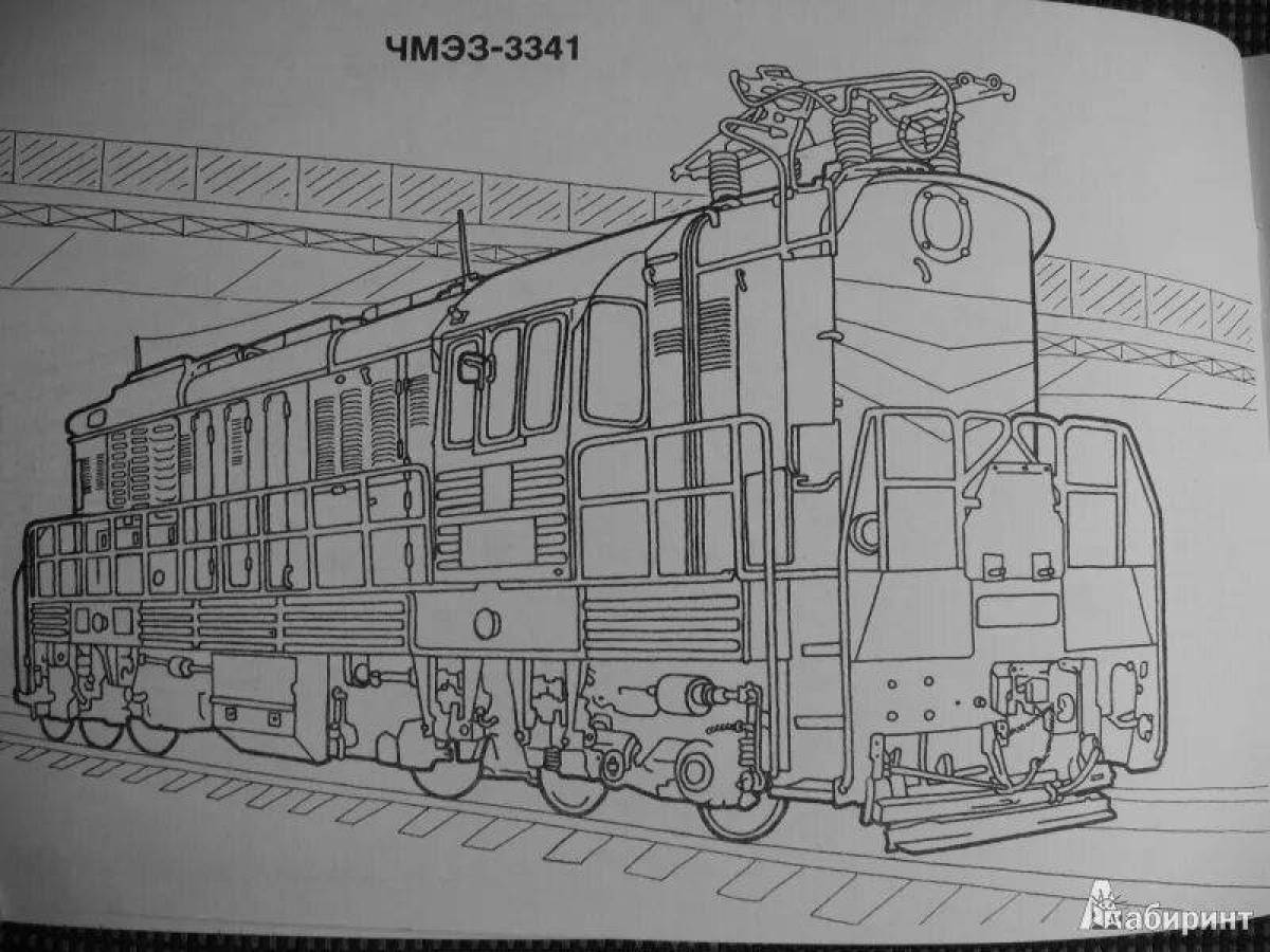 Coloring page elegant electric locomotive