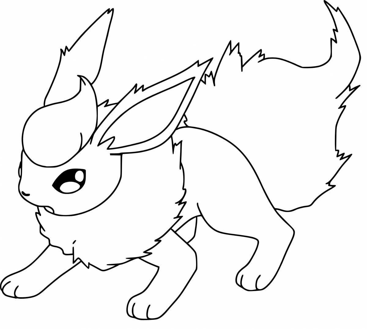 Colorful playful eevie coloring page