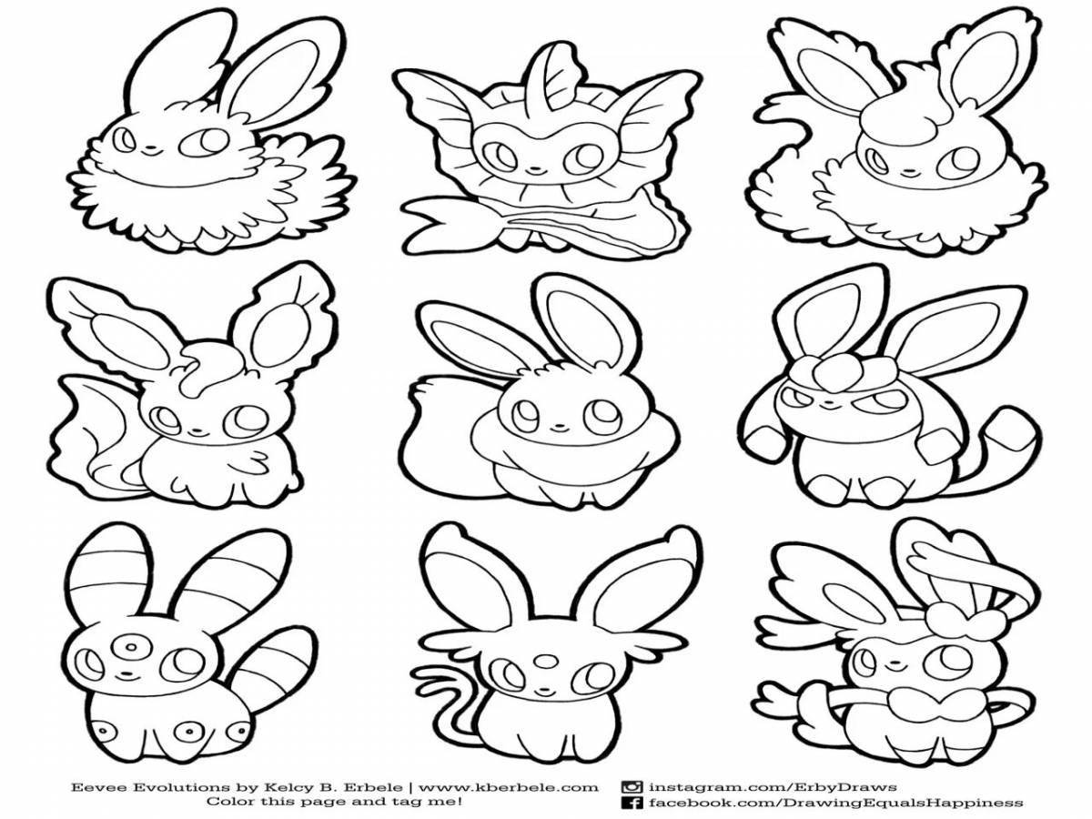 Eevee Exciting Coloring Page