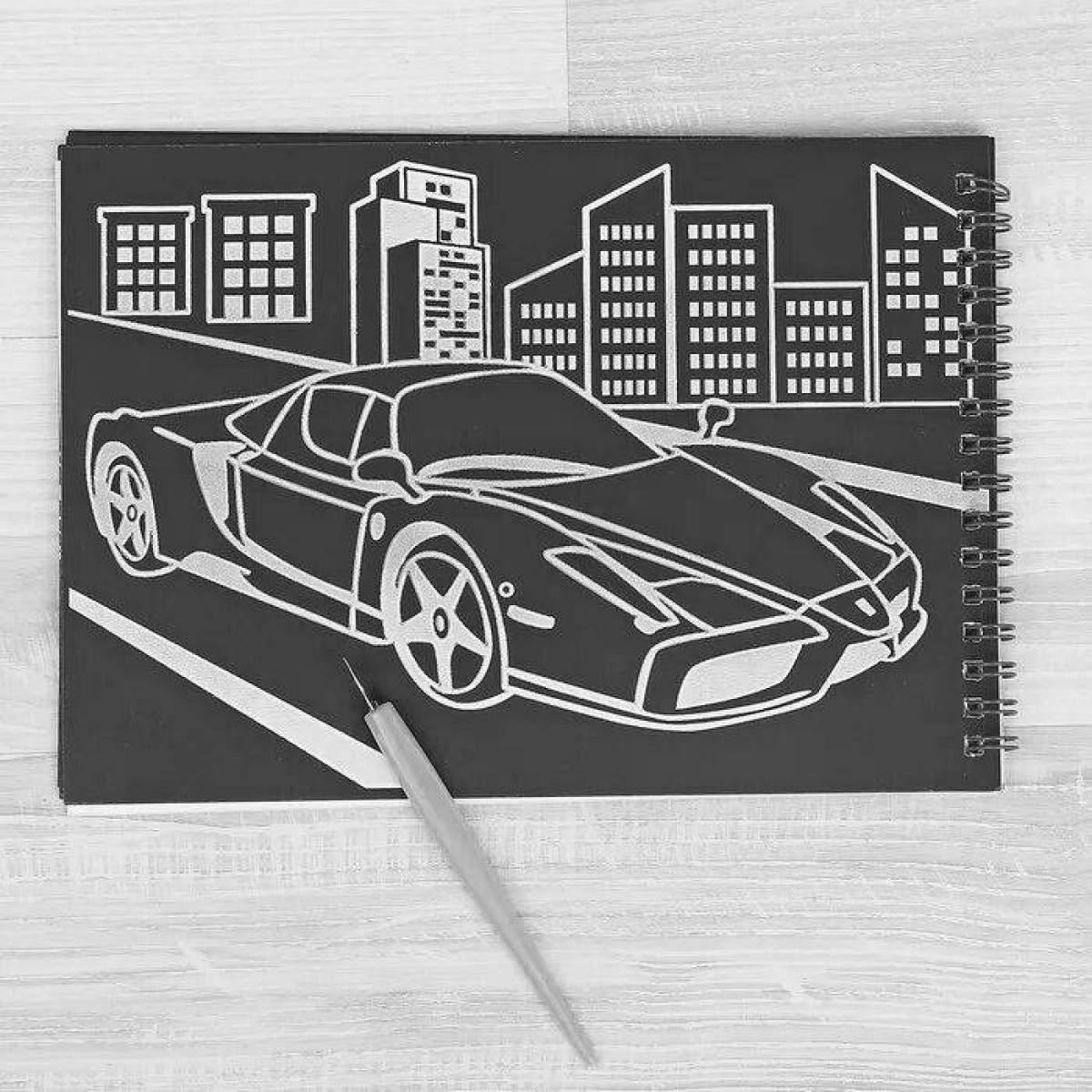 Amazing coloring page with notebook prints