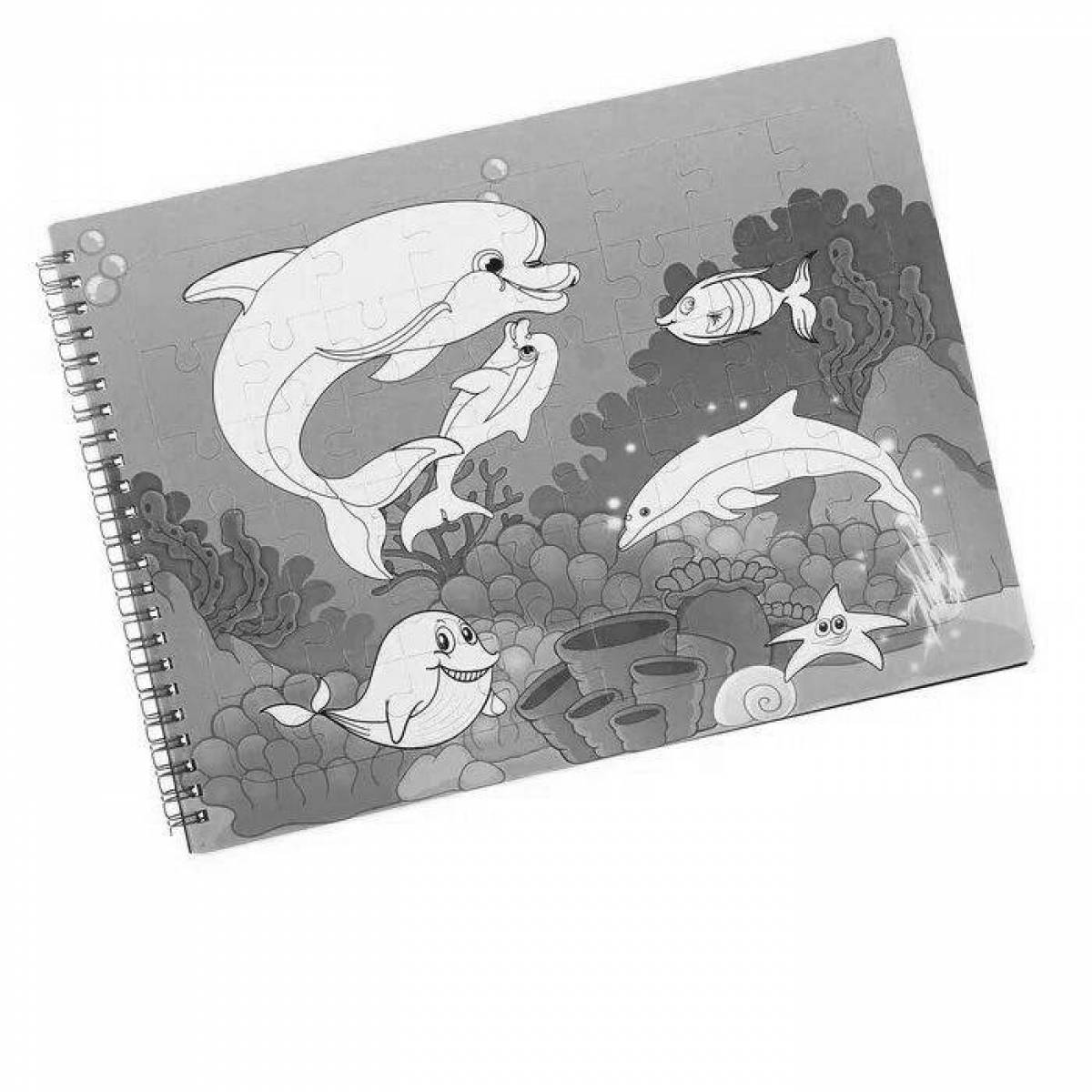 Coloring book charming engraving notebook