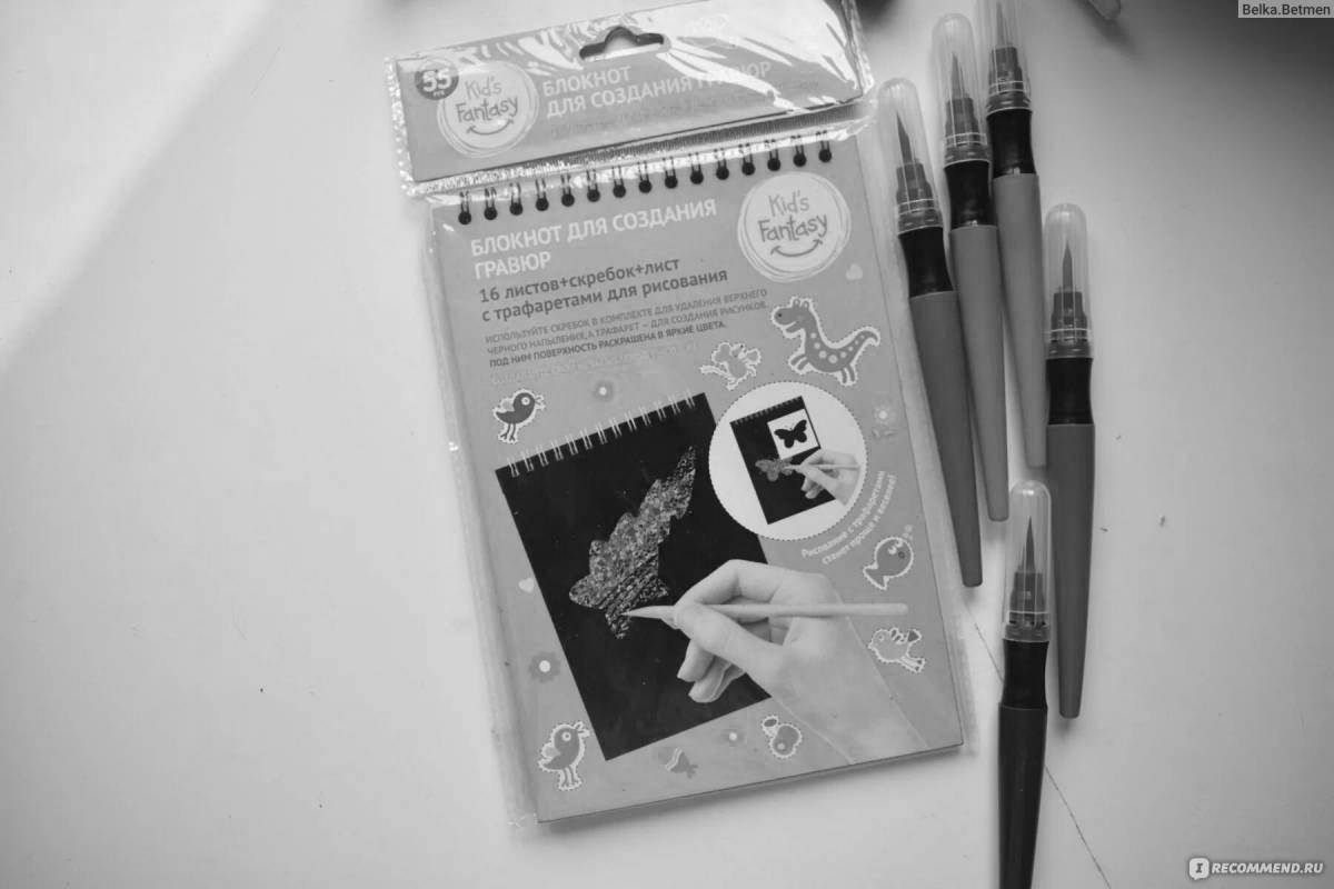 Раскраска radiant notebook гравюра