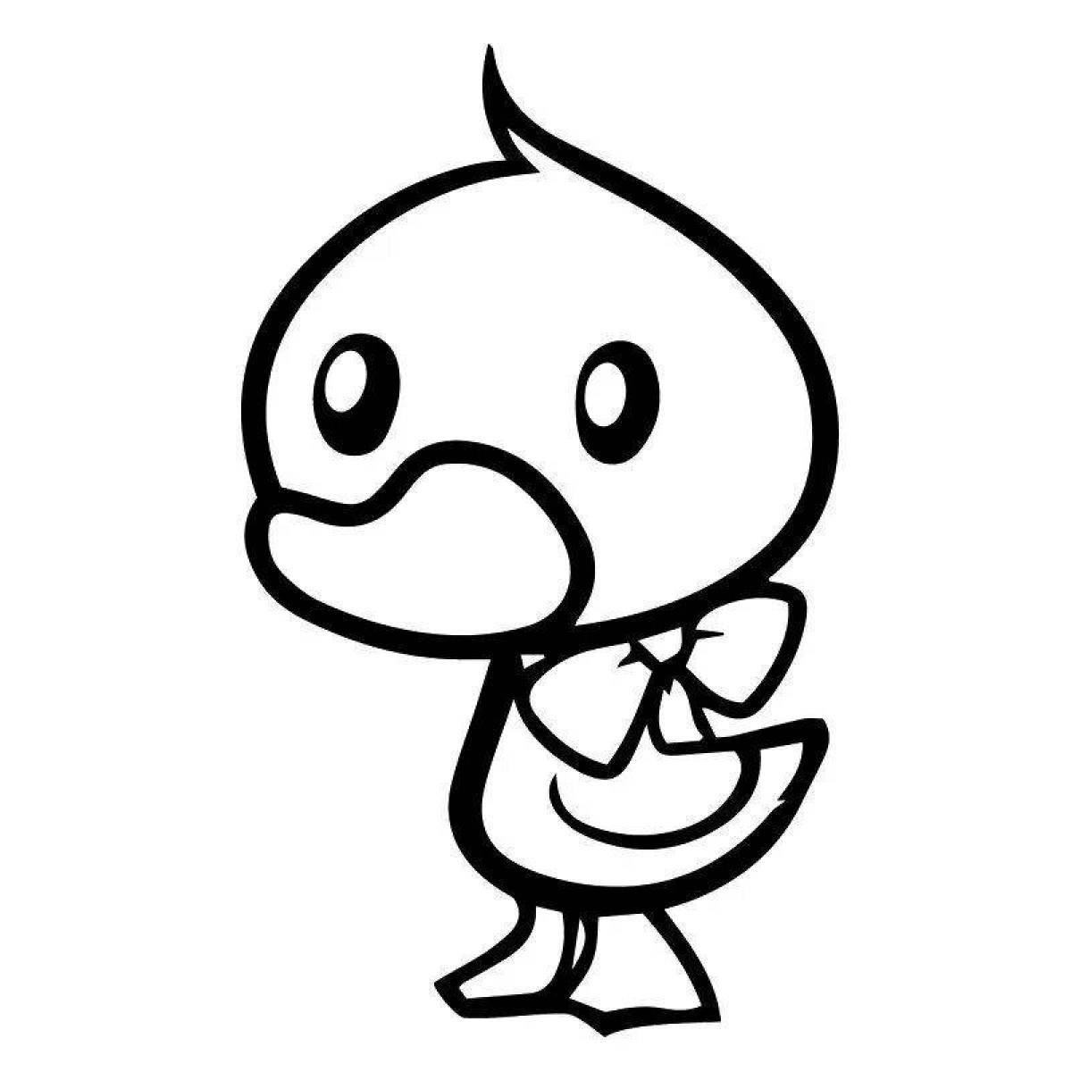 Lolofan duck coloring page with color splashes