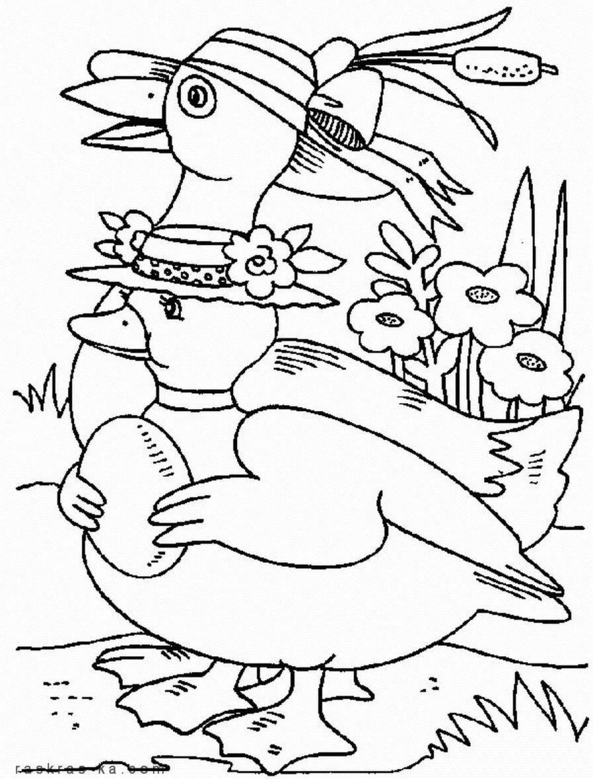 Lolofan duck coloring page full of color