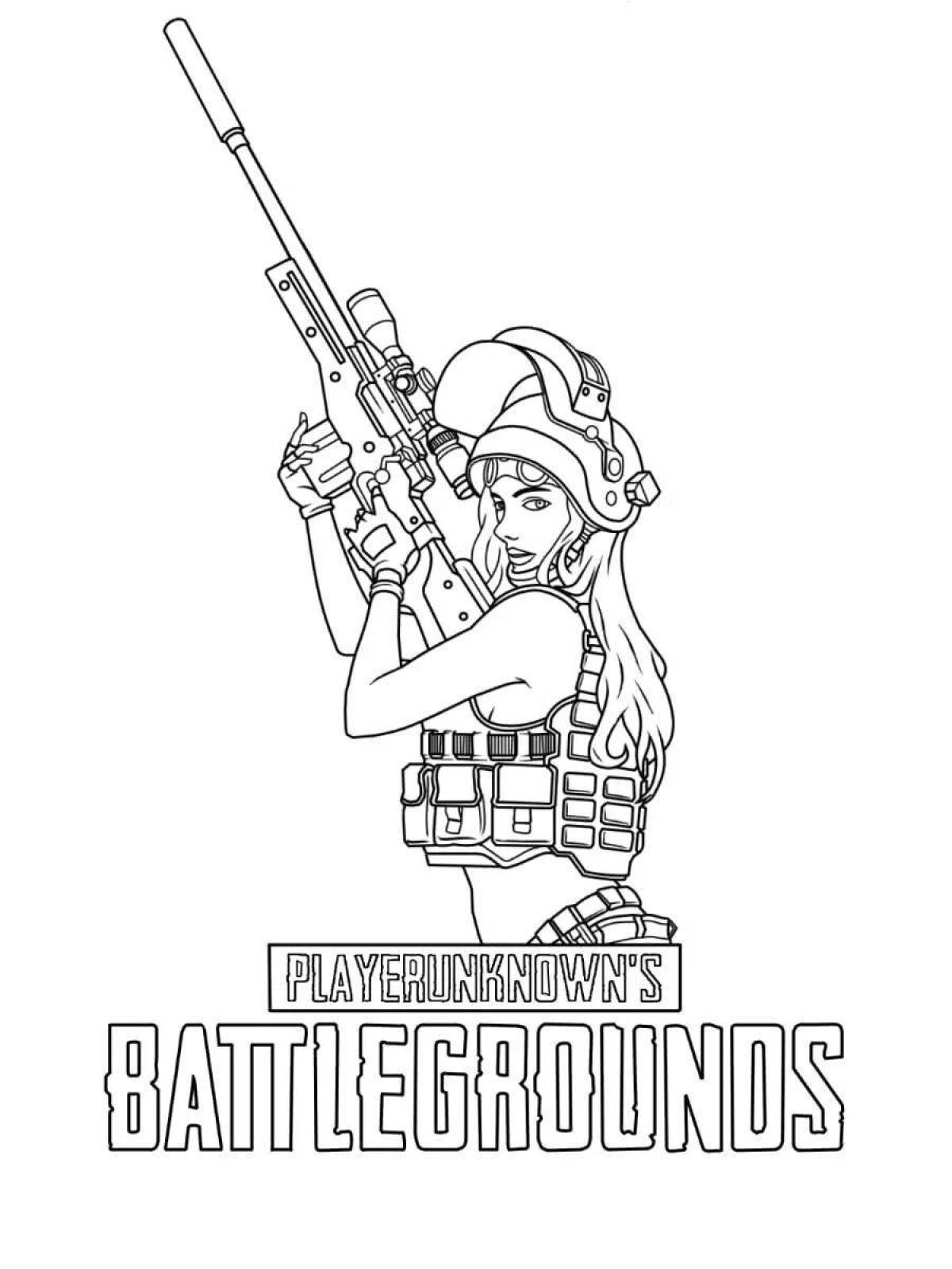 Colorful coloring page pubg mobile