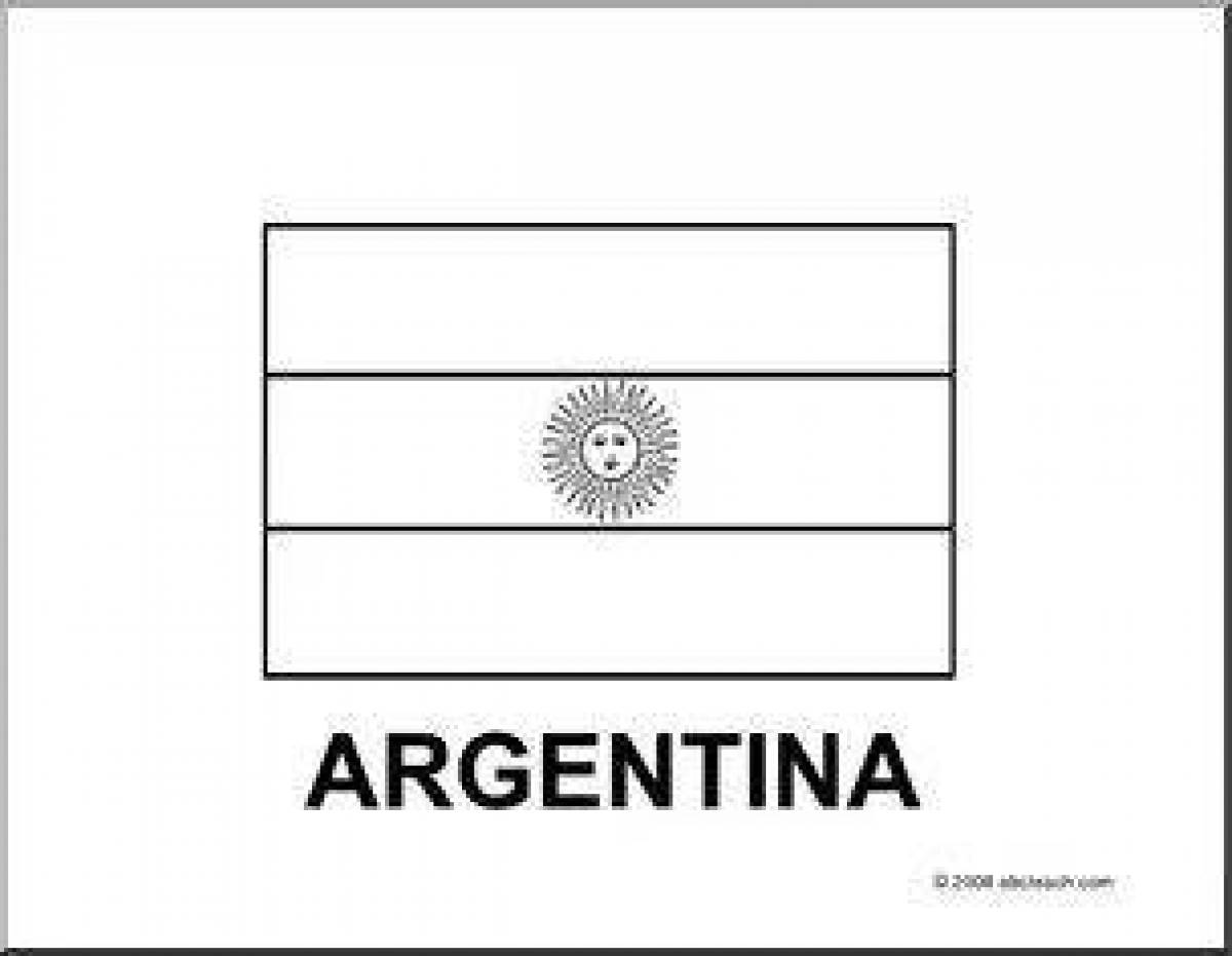 Coloring page cheerful flag of argentina