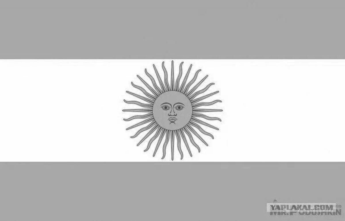 Радостная страница раскраски флага аргентины