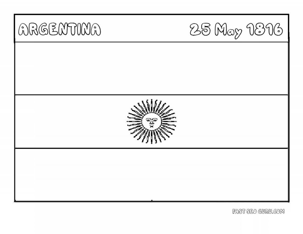 Coloring page shining flag of argentina