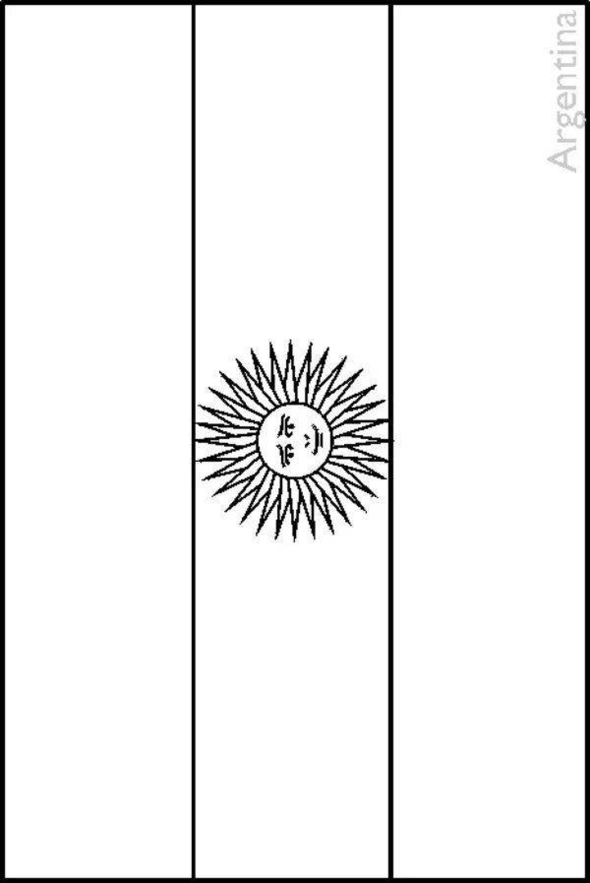 Coloring book shining flag of argentina