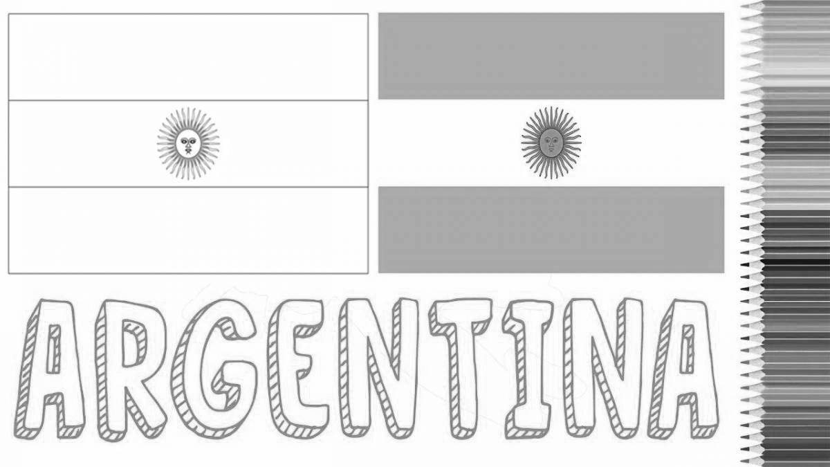 Fancy argentina flag coloring page