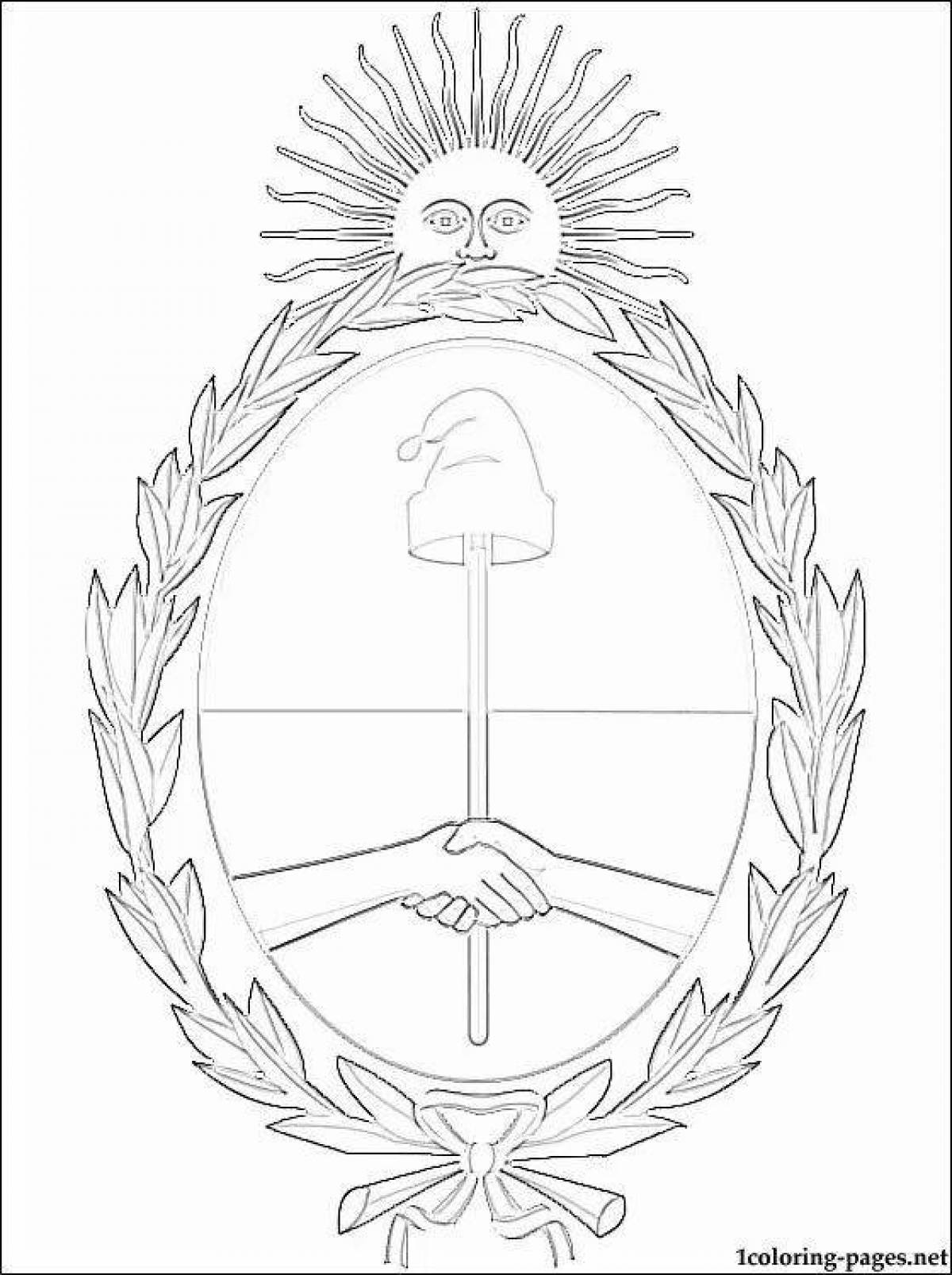 Adorable argentina flag coloring page