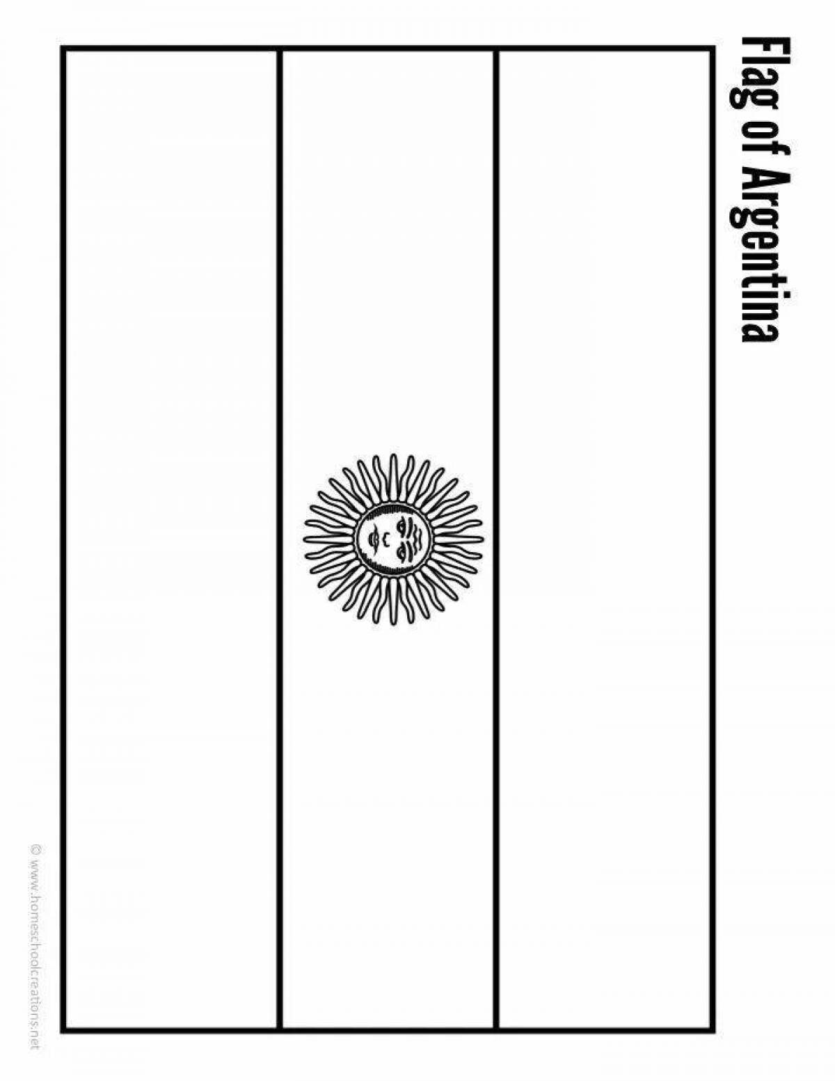 Coloring page fascinating flag of argentina