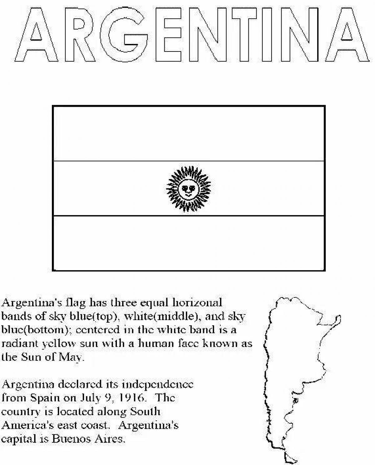 Coloring page magic flag of argentina