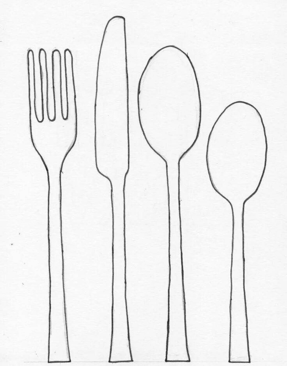 Fun coloring cutlery