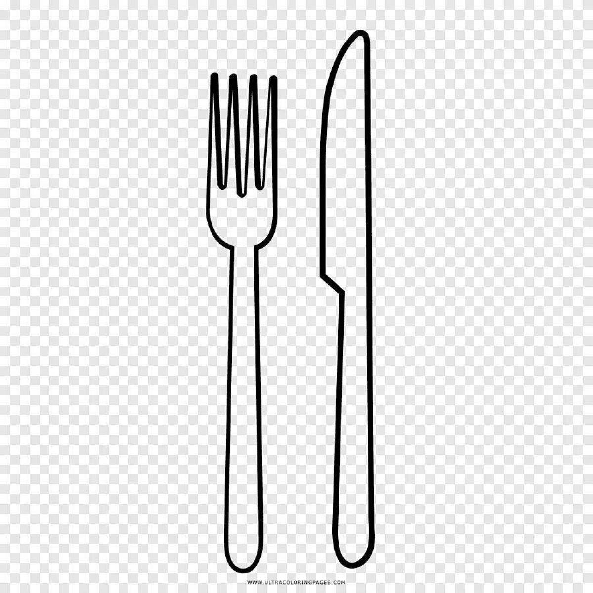 Charming cutlery coloring