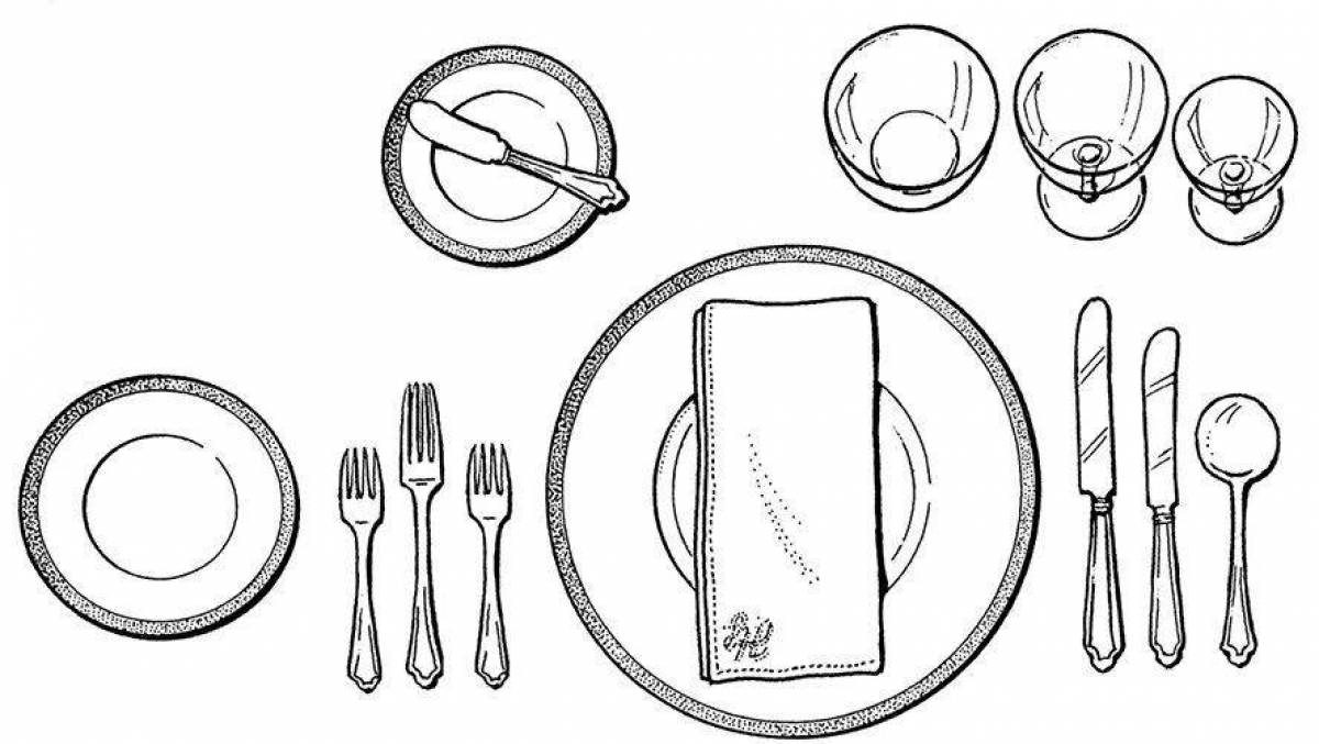 Coloring book magical cutlery