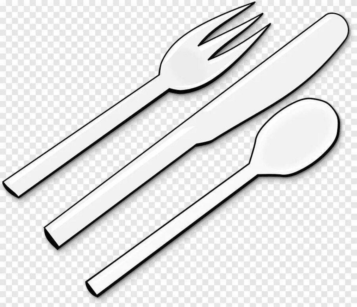 Coloring page delightful cutlery