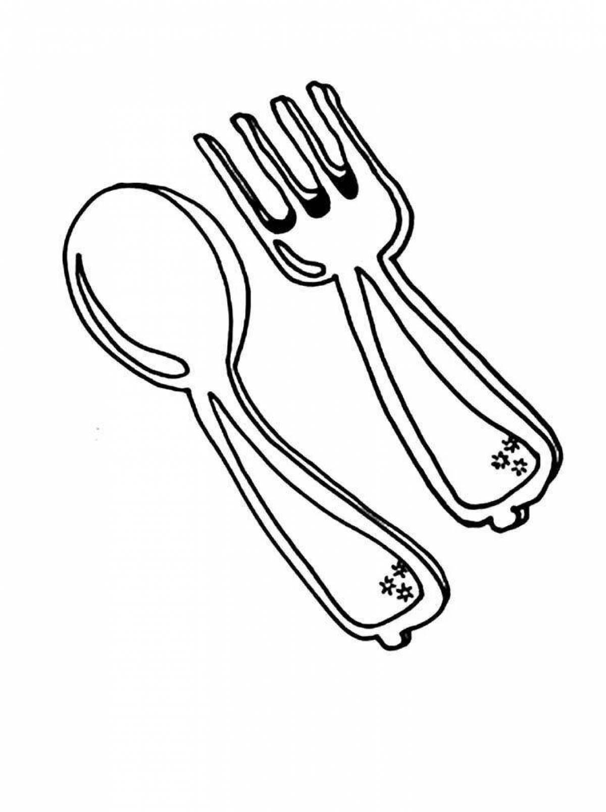 Humorous cutlery coloring