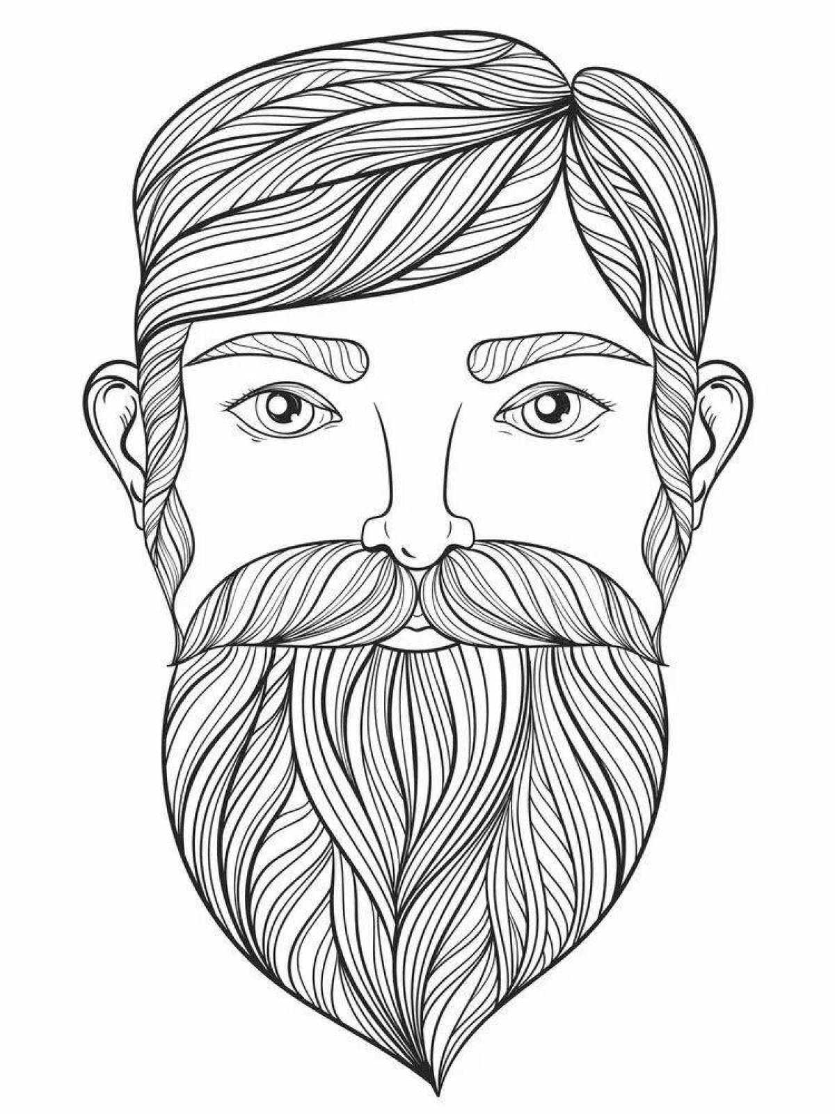 Очаровательная страница раскраски с синей бородой