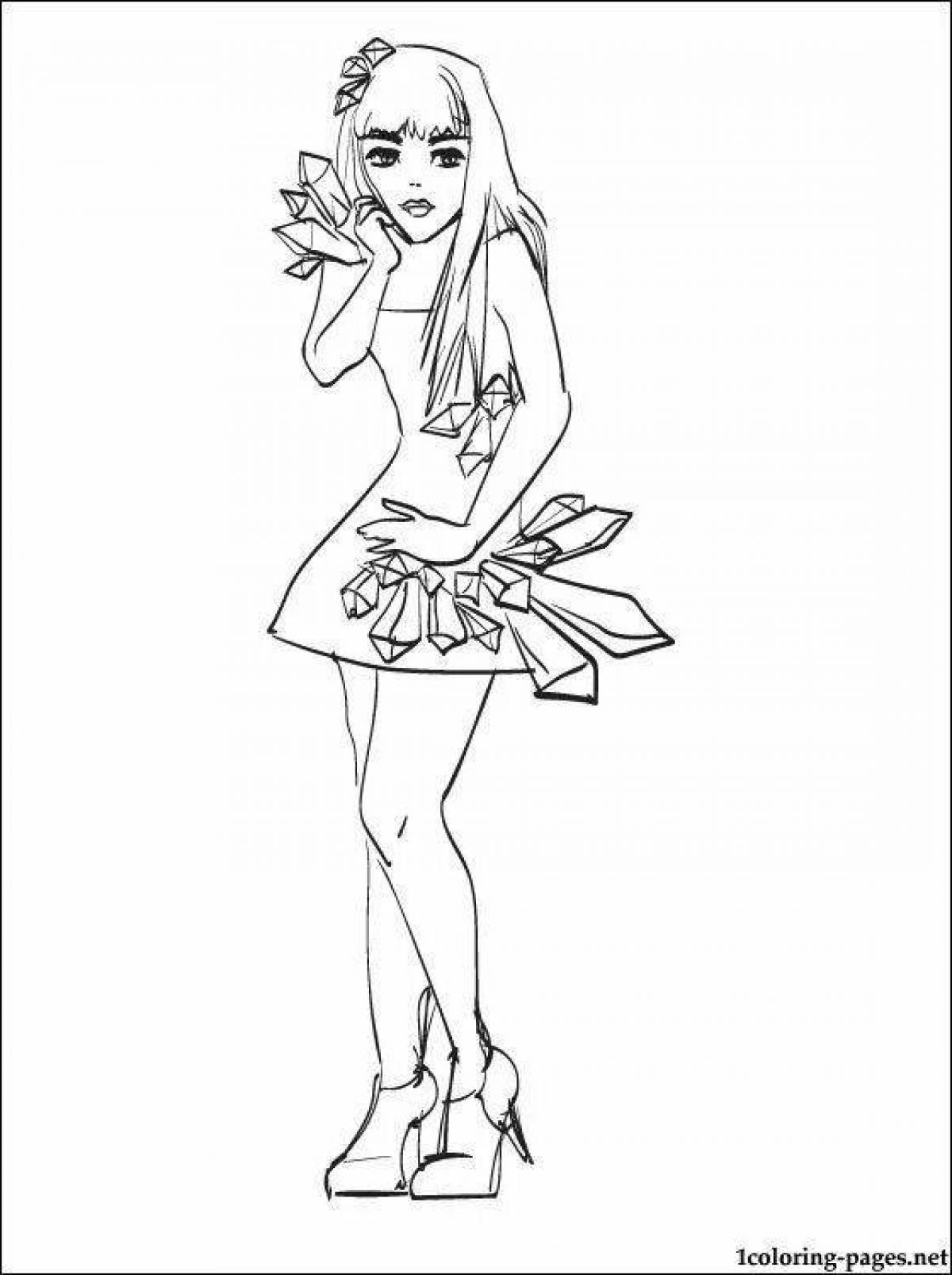 Gorgeous lady gaga coloring page