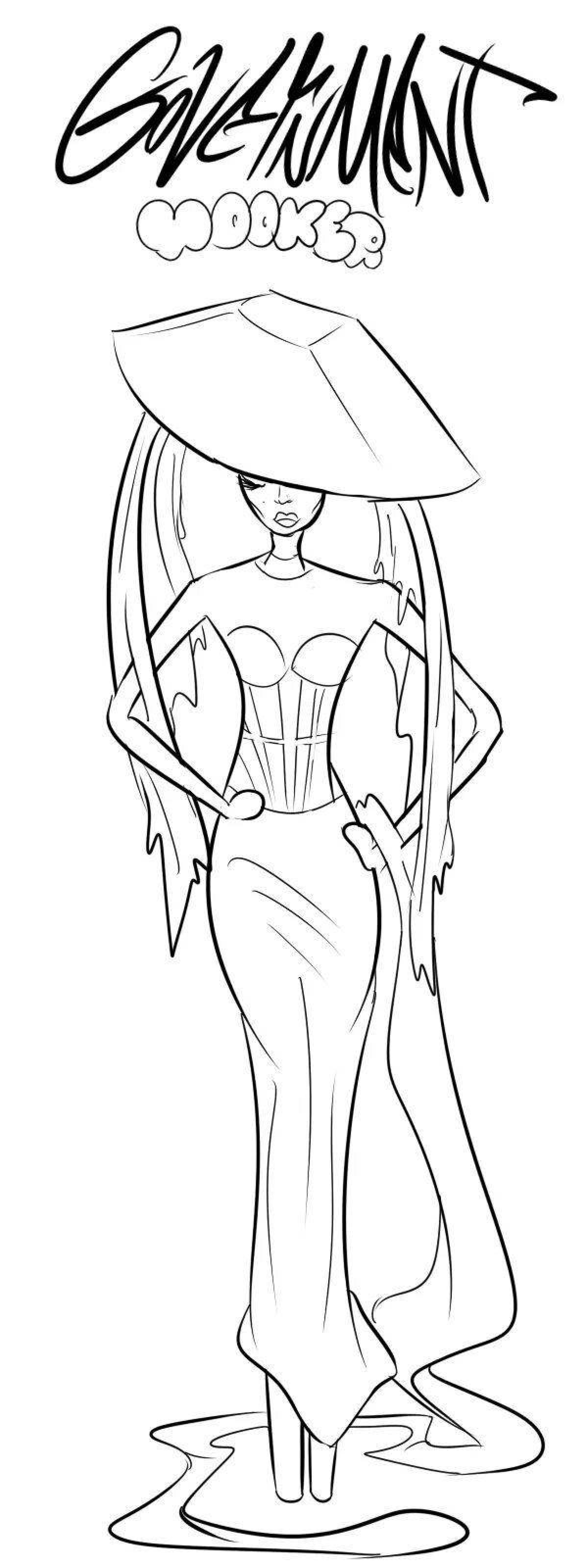 Coloring page animated lady gaga