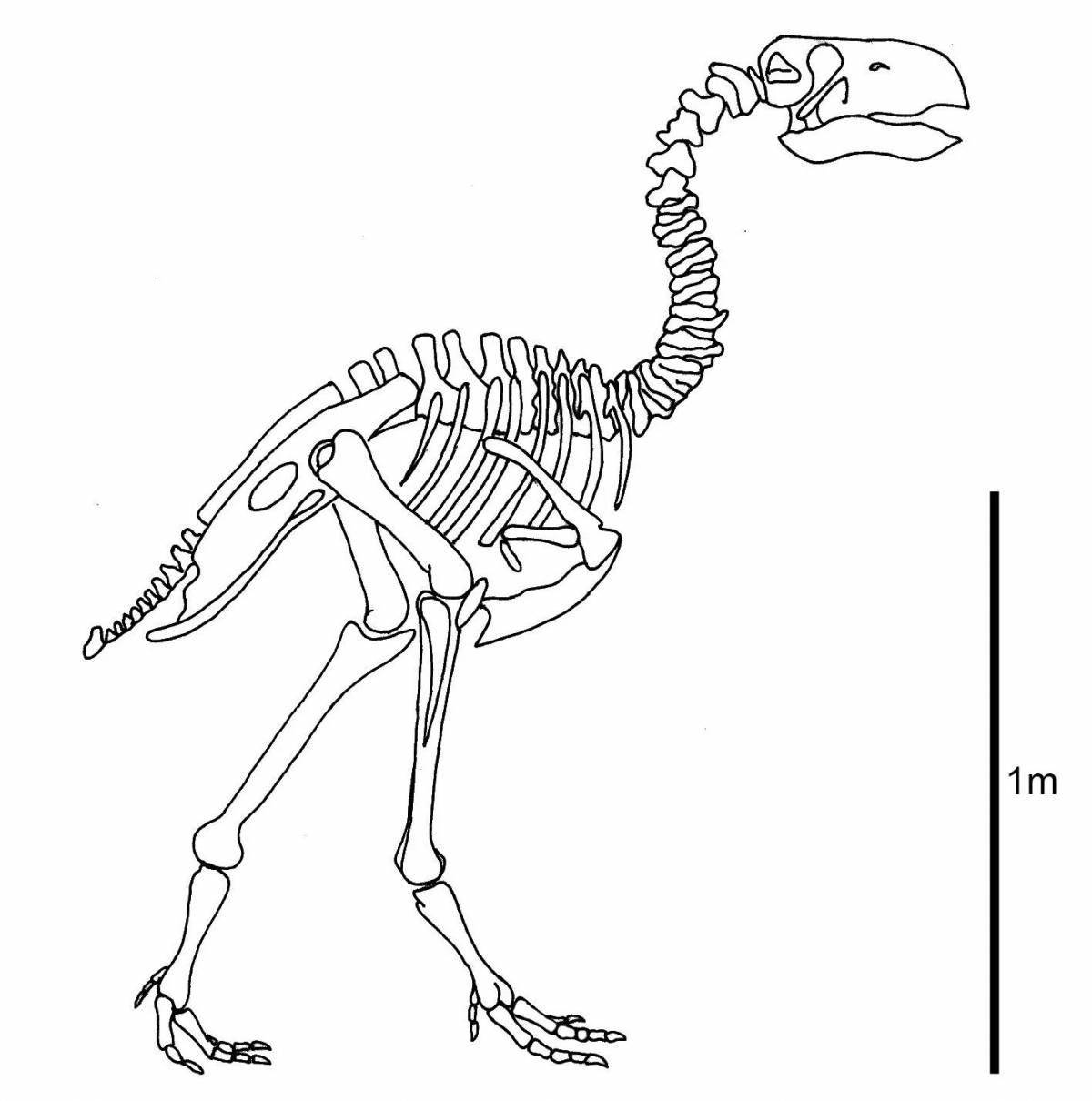 Внушительная раскраска скелет динозавра