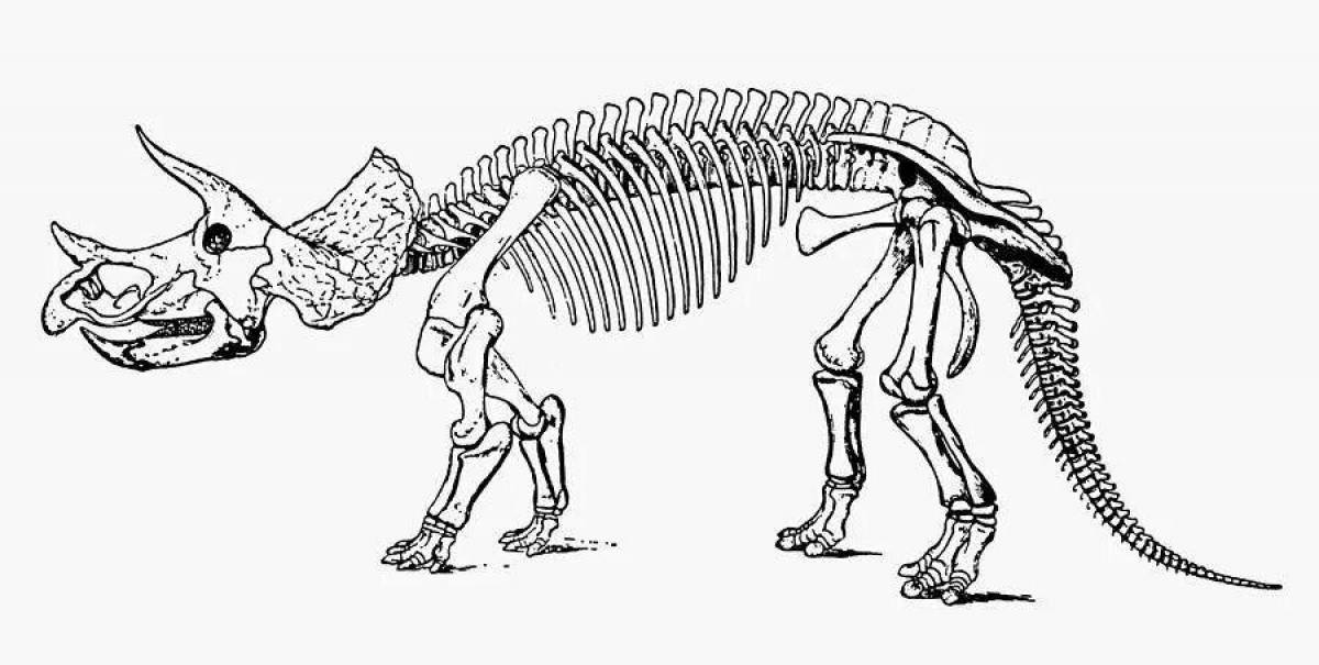 Грандиозная раскраска скелет динозавра