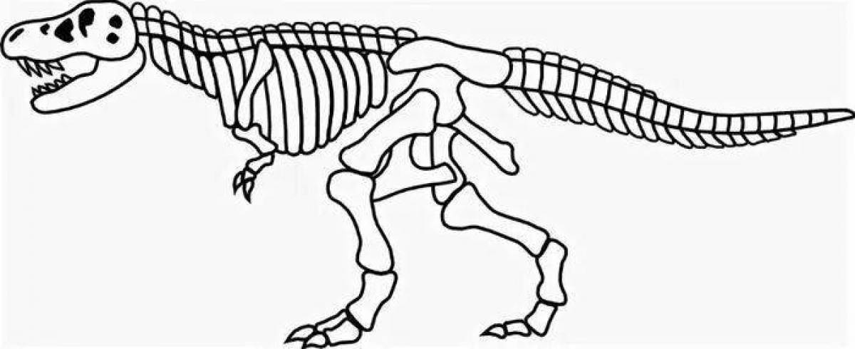 Роскошная раскраска скелет динозавра