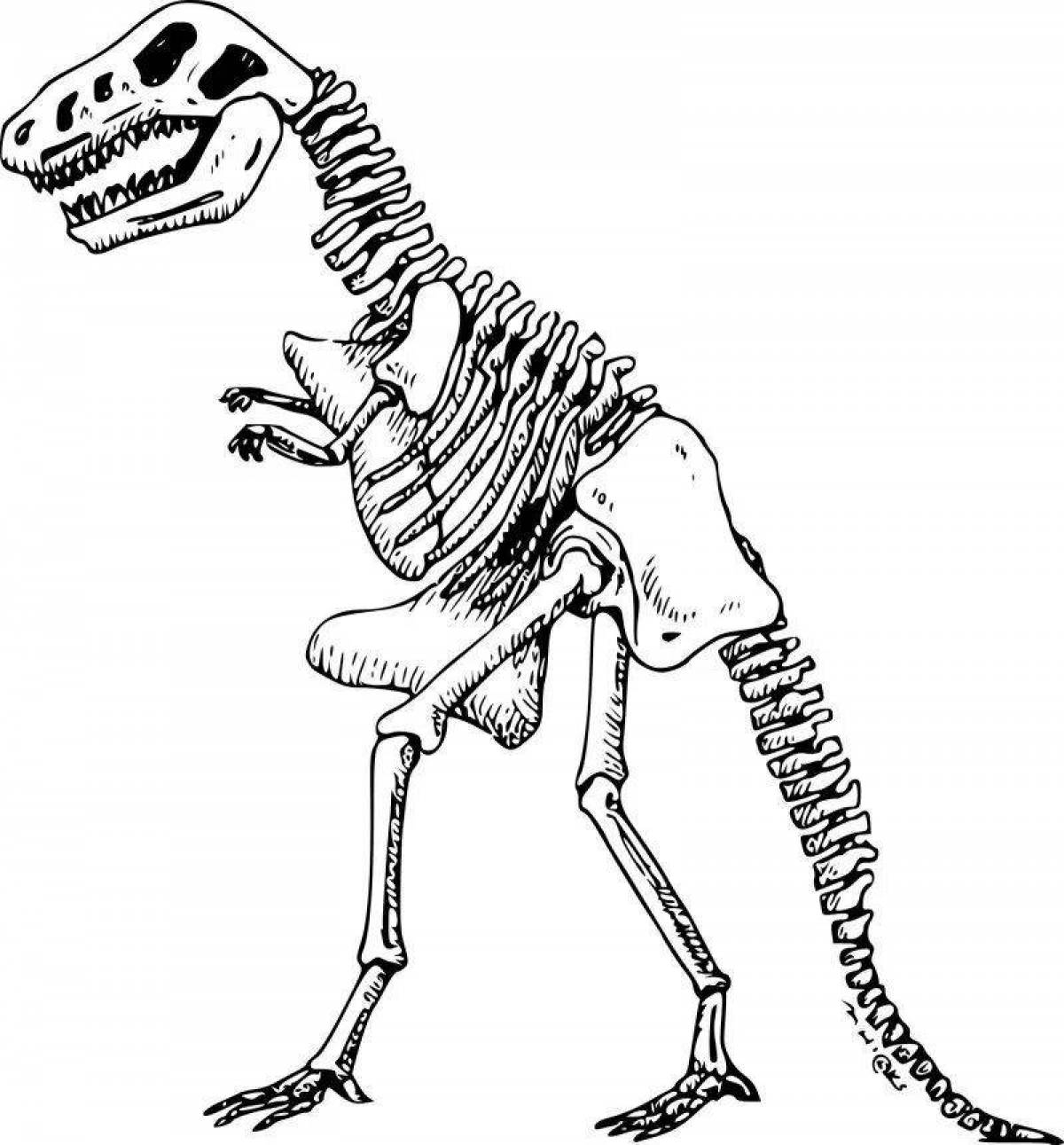 Щедрая раскраска скелет динозавра