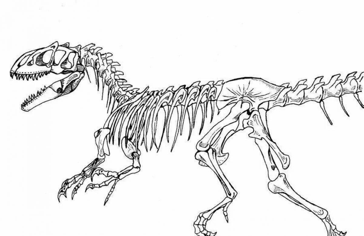 Светящаяся раскраска скелет динозавра