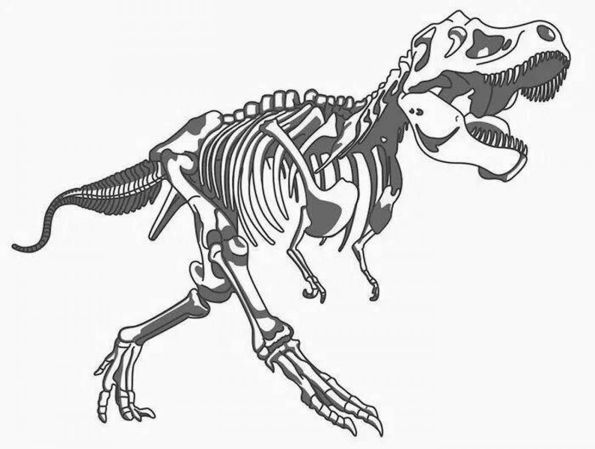 Поразительно раскраска скелет динозавра