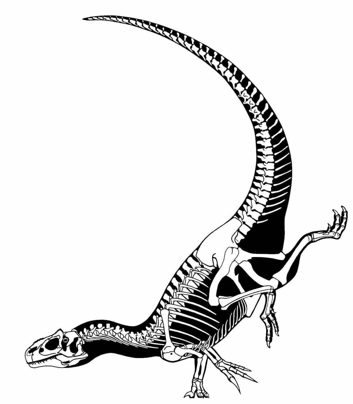 Роскошная раскраска скелета динозавра