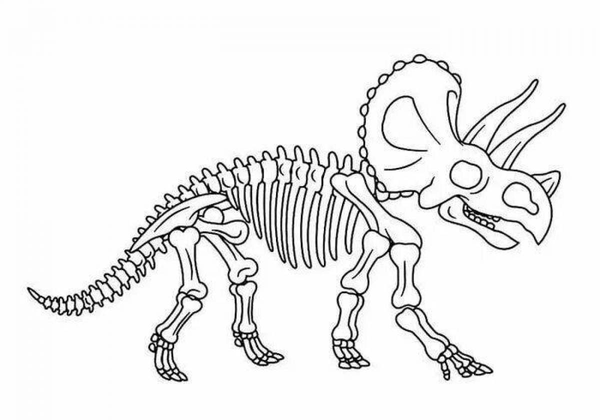 Великолепная раскраска скелета динозавра