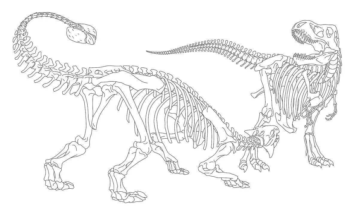 Набор «Собери скелет динозавра 3D» раскраска + 6 цветов карандашей, цвет оранжевый