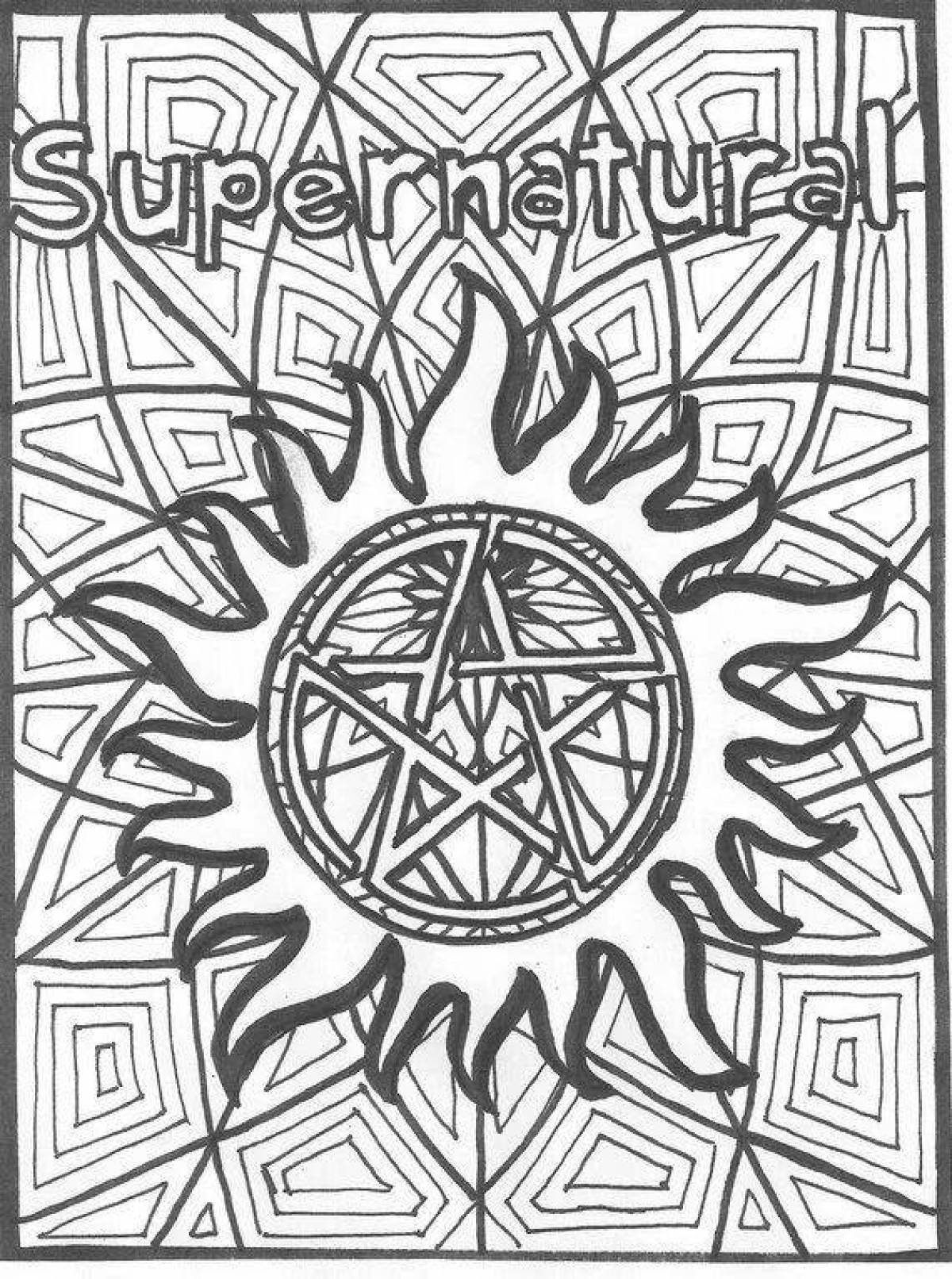 Fascinating supernatural academy coloring page