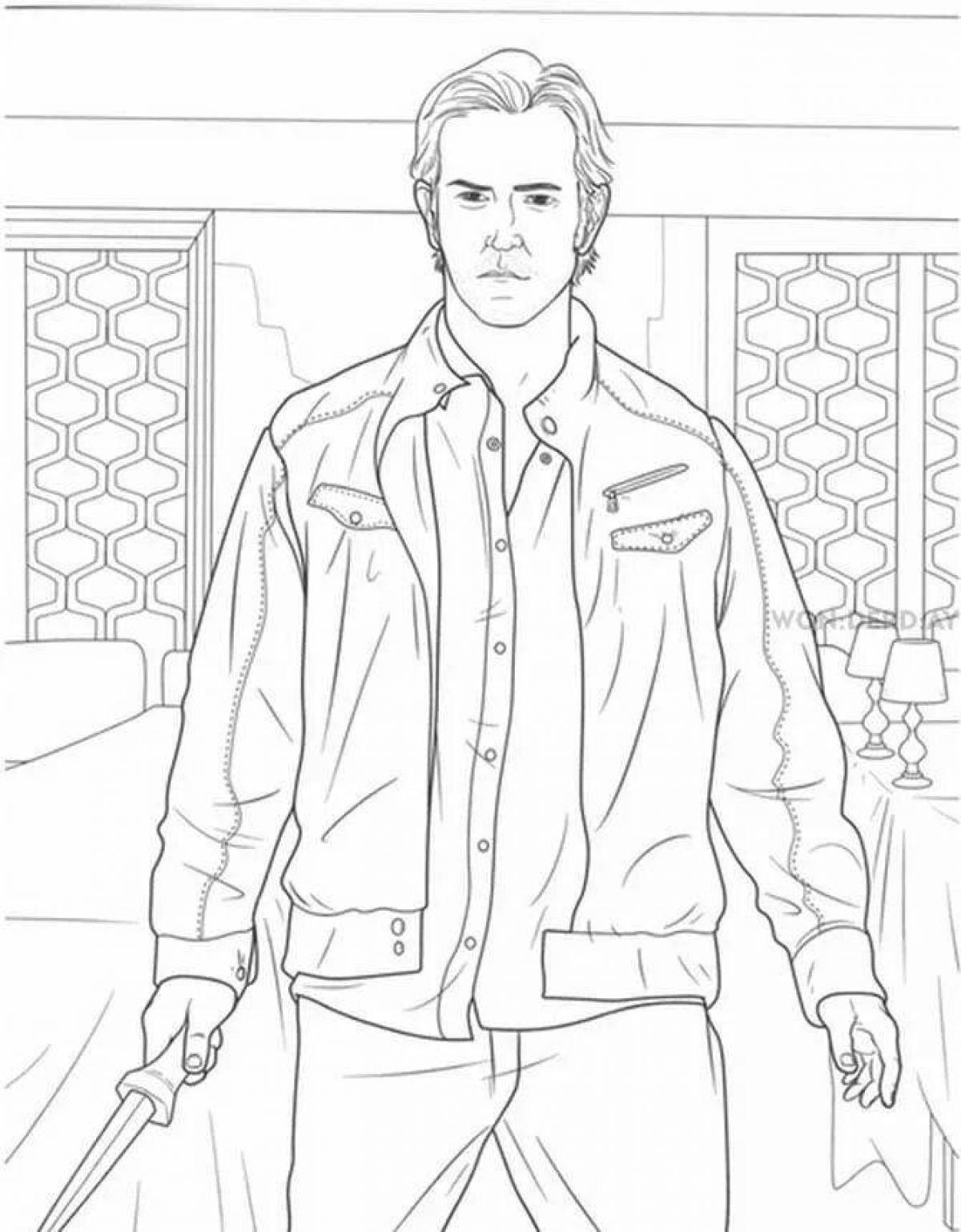 Vibrant coloring page of supernatural academy