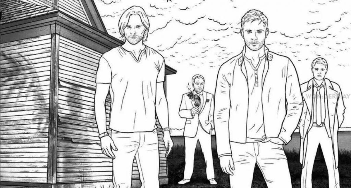 Playful supernatural academy coloring page